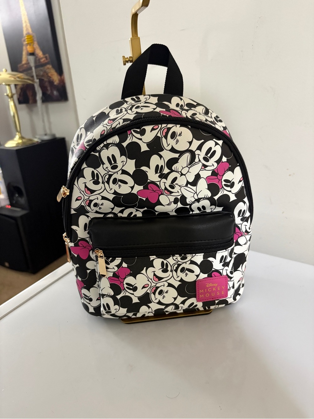 Disney Mickey Mouse Black, White & Pink Kids Mini Backpack